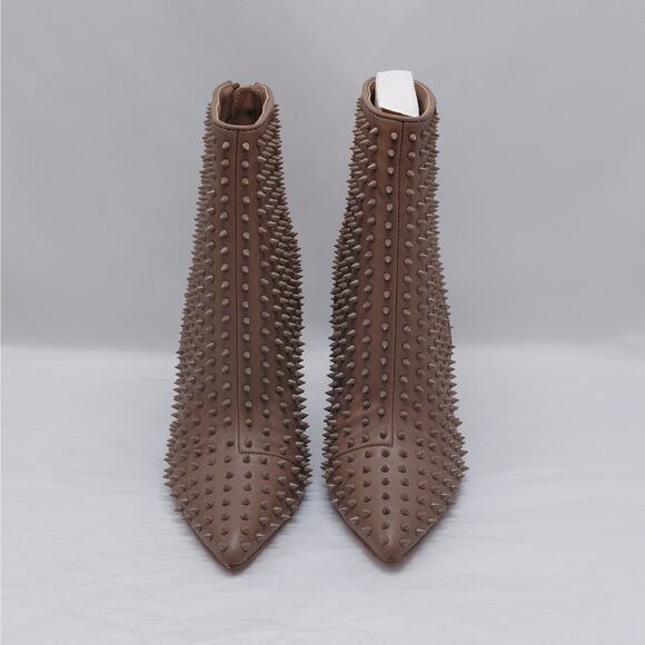 Steve Madden Vapor Studded Stiletto Ankle Boots Women’s 6 Tan Pointed Toe Glam - Picture 3 of 11